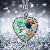 Daddy's Little Girl: Remembering His Angel Personalized Memorial Heart Picture Urn Necklace