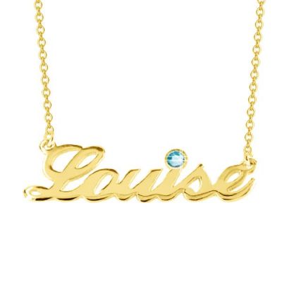 Louise - Personalized Name Necklace with Birthstone Adjustable 16”-20”