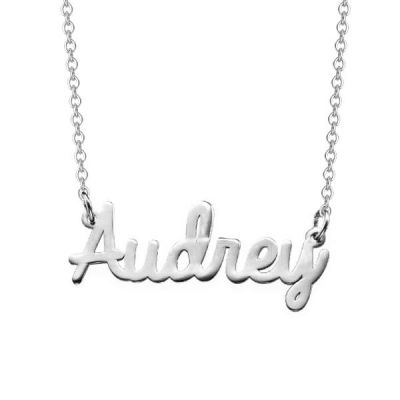 Audrey - Personalized Cursive Name Necklaces Adjustable Chain 16”-20”