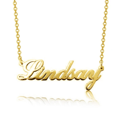 Lindsay - Personalized Classic Cursive Name Necklace Adjustable 16”-20”