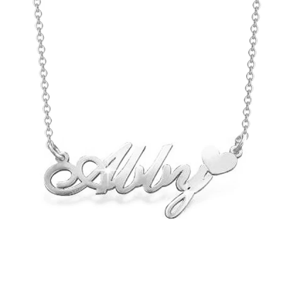 Ally - Personalized Name Necklace With Heart Adjustable 16”-20”
