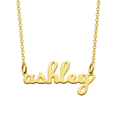 Personalized Lowercase Script Name Necklace Adjustable Chain 16