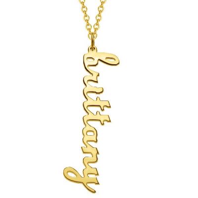 Personalized Vertical Lowercase Script Name Necklace Adjustable Chain 16