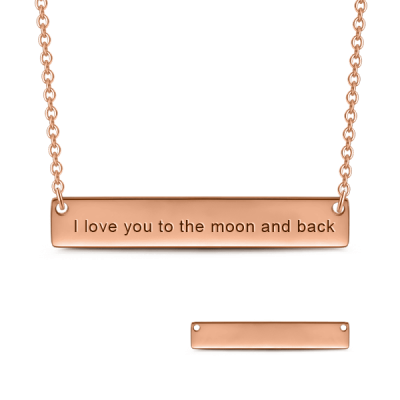I'll Love You Forever - Personalized Bar Necklace Adjustable Chain 16”-20”