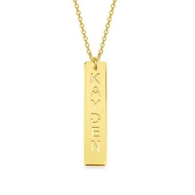 Personalized Bar Pendant Necklace Adjustable 16”-20”