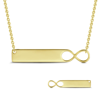 Infinity Personalized Engravable Bar Necklace-Adjustable 16”-20”