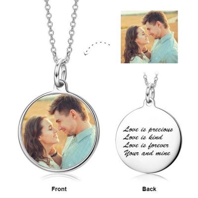 We're Meant For Each Other - Personalized Color Photo &Text Necklace