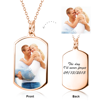 Hold You Tight - Custom Photo Text Necklace Adjustable 16”-20”