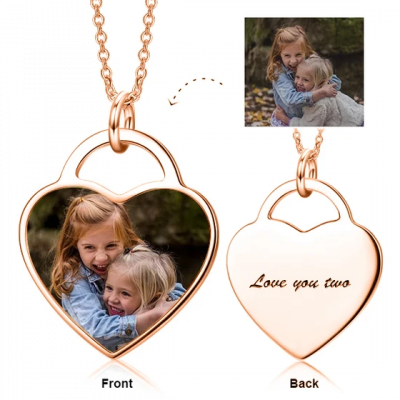 Personalized Kids Color Photo Necklace- Adjustable 16”-20”
