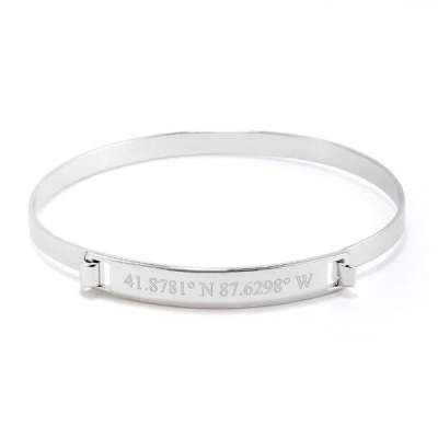 Personalized Coordinate Engraved Bangle