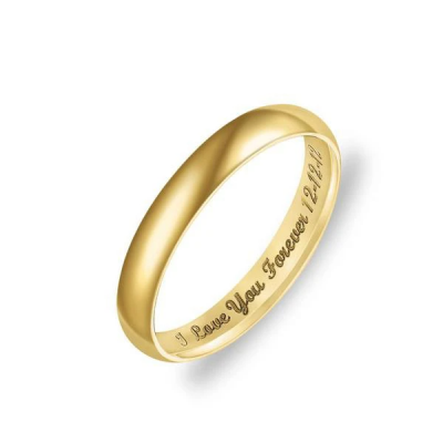 Personalized Low Dome Engraved Ring