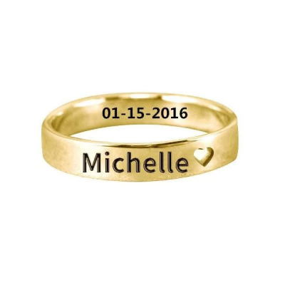 Personalized Cut Out Heart Name Ring
