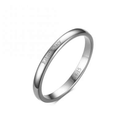 Personalized Thin Band Engraved Ring