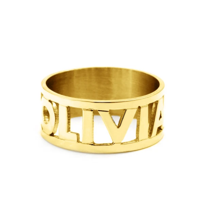 Personalized Cut Out Name Ring