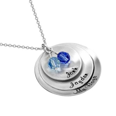 Personalized Round Engraved Necklace Adjustable 16”-20”
