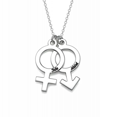 Personalized Simple Gender Symbol Necklace Adjustable 16”-20”