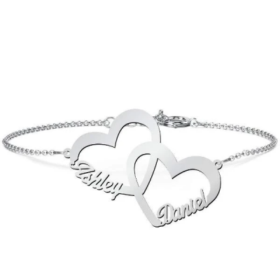 Personalized Interlocked in Love Name Bracelet Length Adjustable 6”-7.5”