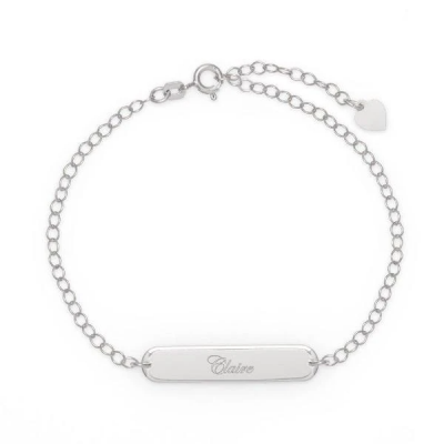 Personalized Engravable Name Bar Bracelet Length Adjustable 6”-7.5”
