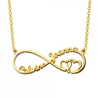 Personalized Infinity Heart In Heart Necklace Adjustable 16”-20”