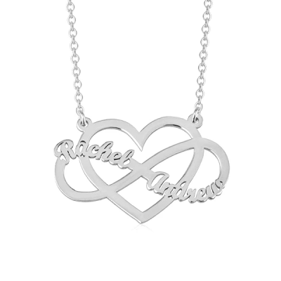 Infinity Love Personalized Couple Name Necklace Adjustable 16”-20”