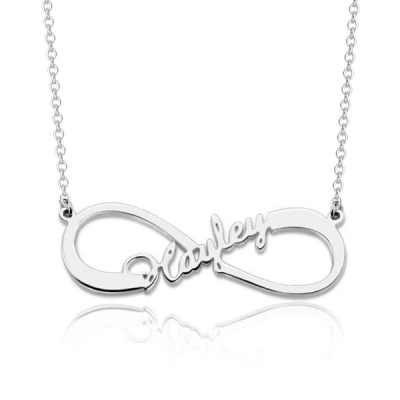 Personalized Infinity Name Pendant Necklace Adjustable 16”-20