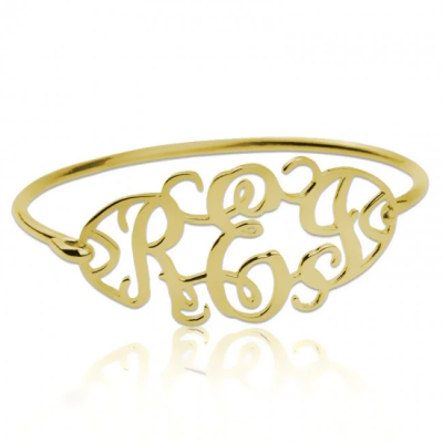 Personalized Cut Out Bangle with Monogram