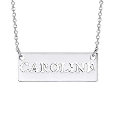 Personalized Hollow Bar Name Necklace Adjustable 16”-20”