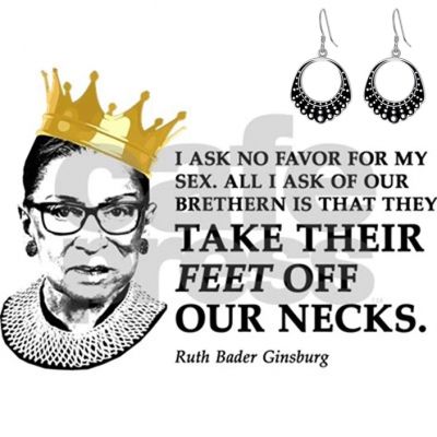 Dissent Collar Earrings Alloy RBG Gifts Dangle Drop Earrings Jewelry Gifts for Mothers Fans of Ruth Bader Ginsburg