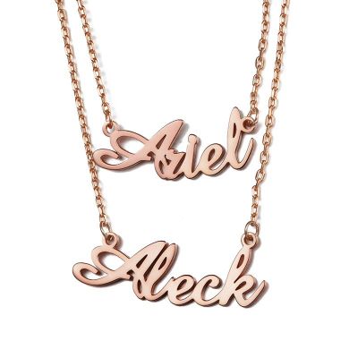 Personalized Double Name Necklace Adjustable 16”-20”