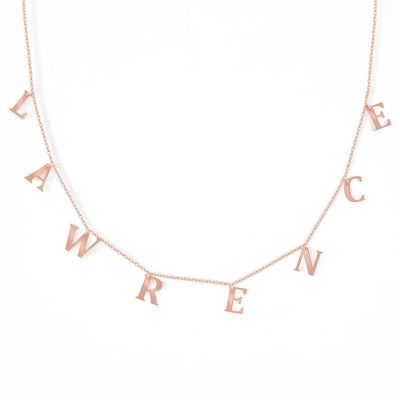 Lawrence - Custom Initial Name Necklace Adjustable Chain 16