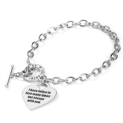 Personalized Engravable Bracelet with Heart