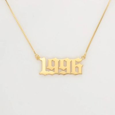 Personalized Birth Year Necklace Adjustable 16”-20”