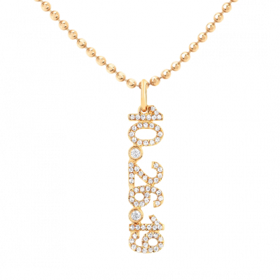 Personalized Diamond Custom Date Charm Necklace Adjustable 16”-20”