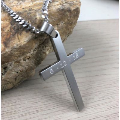 Personalized Cross Date Necklace Adjustable 16”-20”
