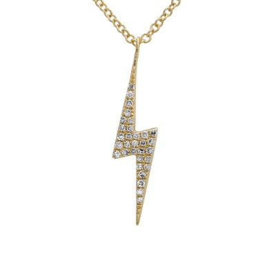 Diamond Lightening Bolt Necklace Adjustable Chain 16”-20”