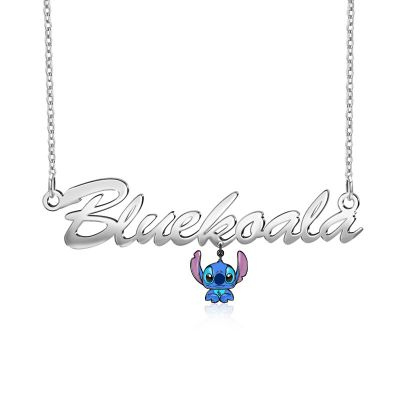 BlueKoala - Custom Name Necklace with Little Blue Koala Pendant Adjustable 16”-20”