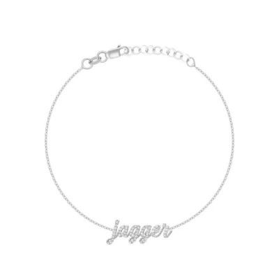 Custom Diamond Name Bracelet Adjustable Chain 6”-7.5”