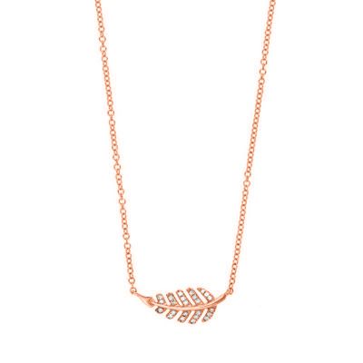 Dainty Diamond Leaf Necklace Adjustable 16”-20”