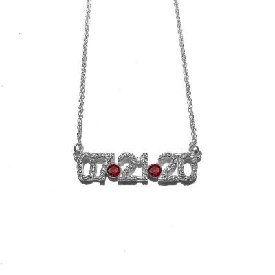 Custom Diamond Date Necklace Adjustable 16”-20”