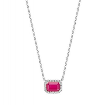 Rose Quartz Diamond Necklace Adjustable 16”-20”