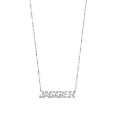 Custom Classic Uppercase Diamond Name Necklace Adjustable 16”-20”