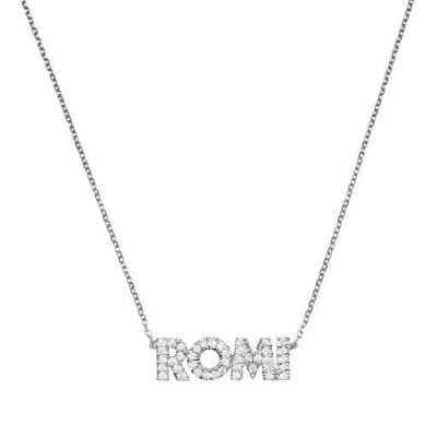 Custom Diamond Uppercase Name Necklace Adjustable 16”-20”