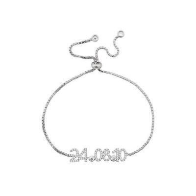 Personalized Birthstone Date Bracelet Adjustable 6”-7.5”