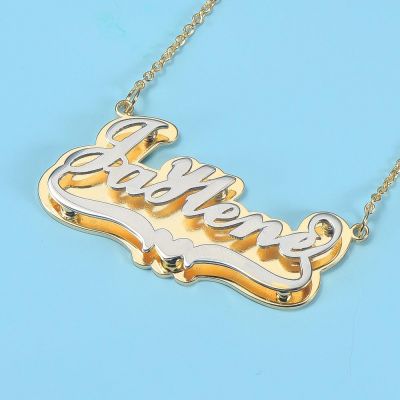 Custom Double Layer Two Tone Name Necklace
