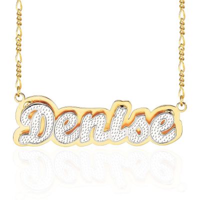 Double Layer Two Tone Custom Name Necklace