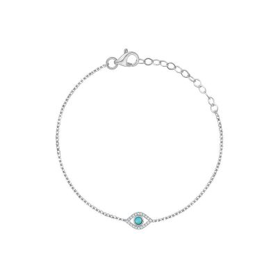 Turquoise Evil Eye Bracelet Adjustable 6”-7.5”