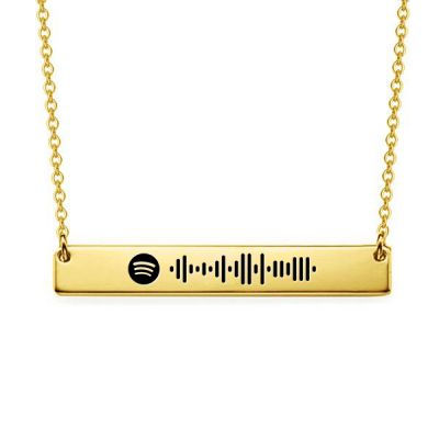 Scannable Spotify Code Custom Music Song Necklace Adjustable 16”-20”