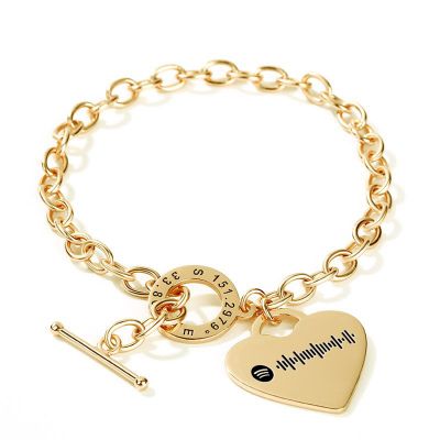 Scannable Spotify Code Custom Music Song Bracelet with Heart
