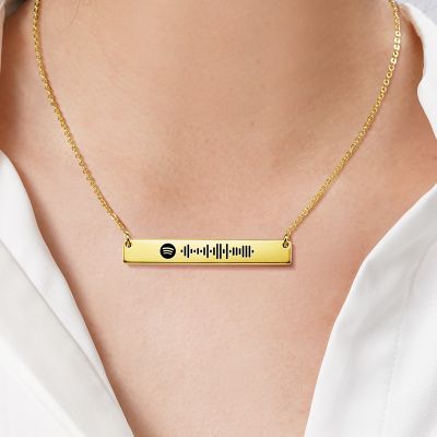 Scannable Spotify Code Custom Music Song Necklace Adjustable 16”-20”