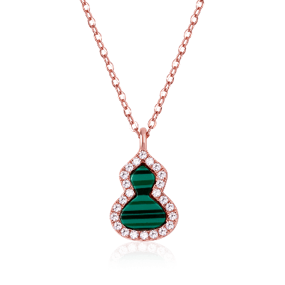 Malachite Diamond Gourd Necklace